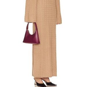 Elsa Hosk Tan Cable Knit Sweater Dress